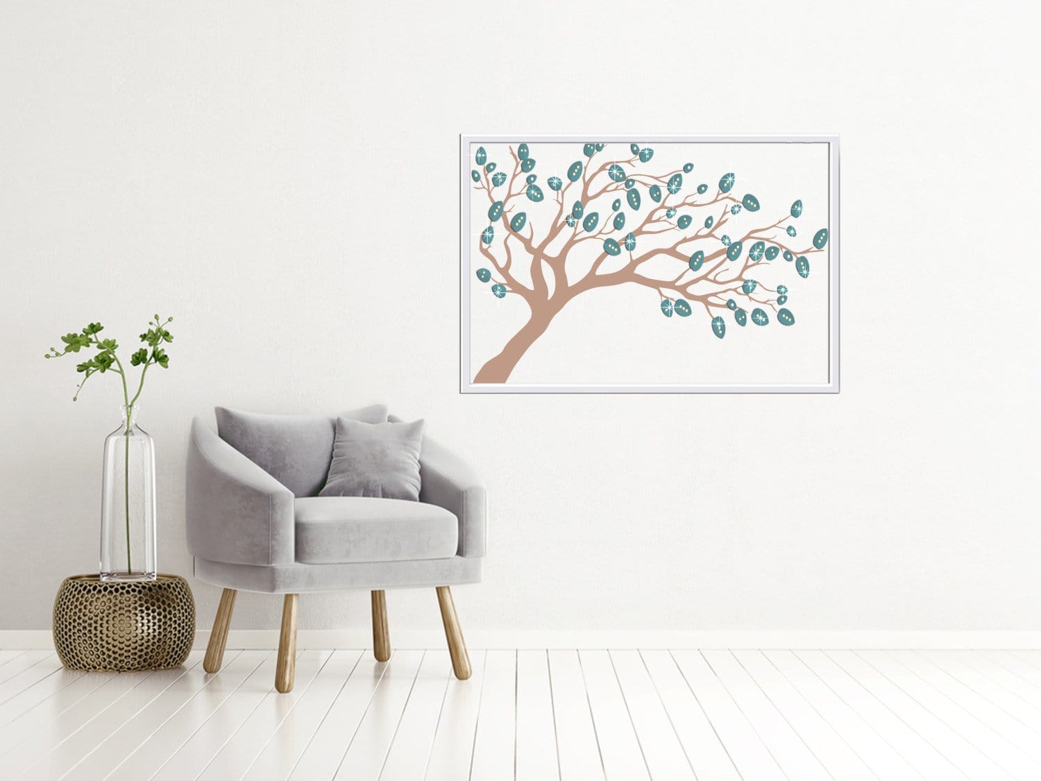 Coffret Décor Mural Arbre Blanc à LED